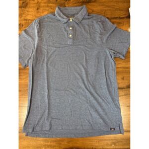 Faherty Brand Mens XL Blue Heathered Short Sleeve Polo Shirt Sun Logo Casual